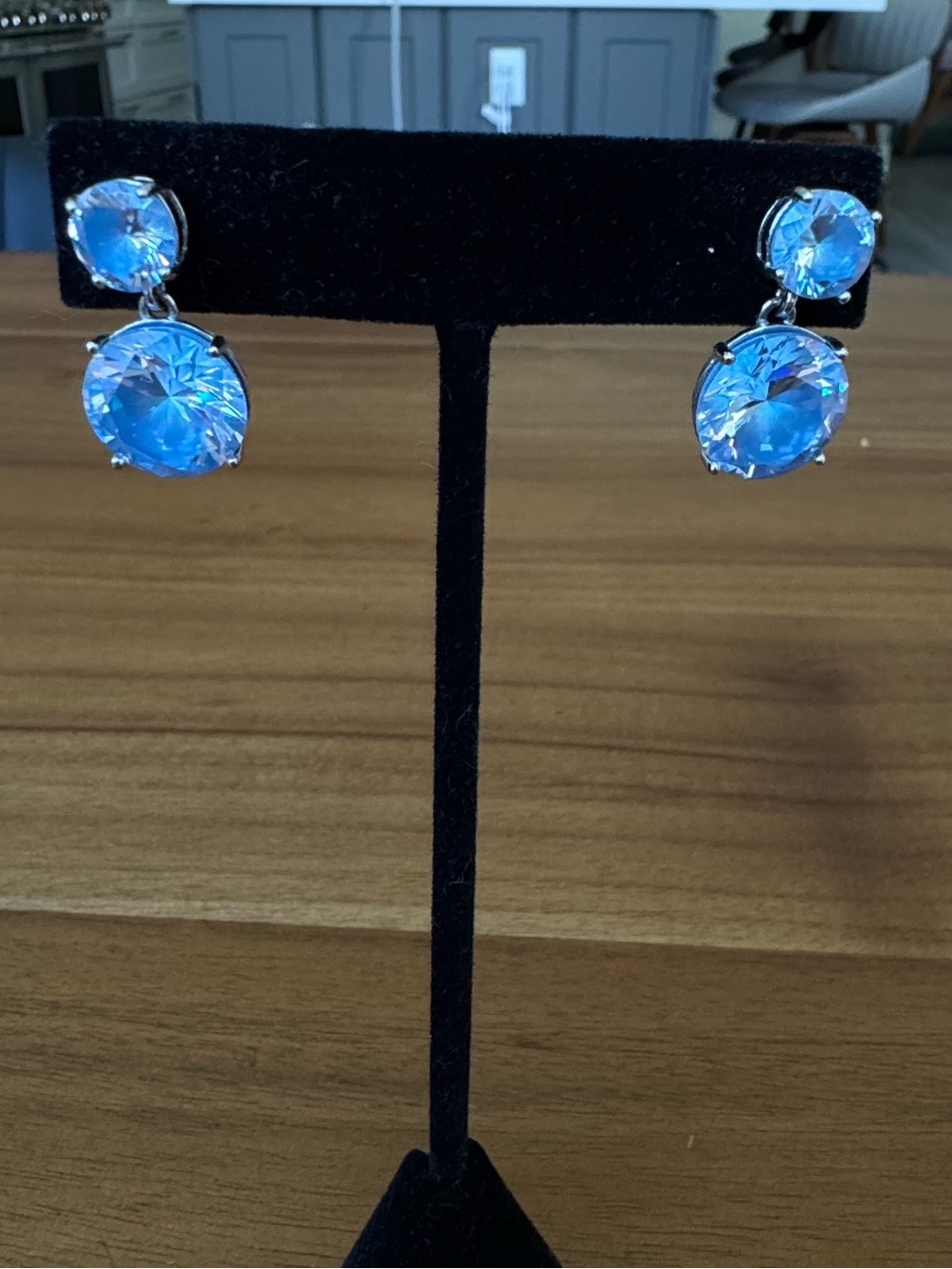 kate spade light Blue Crystal Drop Earrings